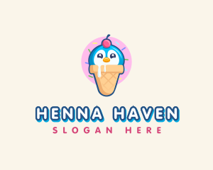 Penguin Dessert Cone logo design