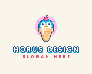 Penguin Dessert Cone logo design