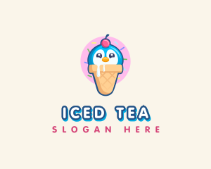 Penguin Dessert Cone logo design