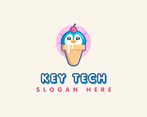 Penguin Dessert Cone logo design