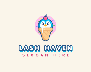 Penguin Dessert Cone logo design