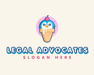 Penguin Dessert Cone logo design