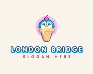 Penguin Dessert Cone logo design