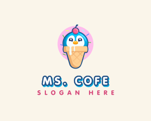 Penguin Dessert Cone logo design