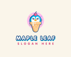 Penguin Dessert Cone logo design