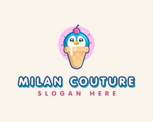 Penguin Dessert Cone logo design