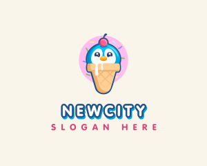 Penguin Dessert Cone logo design