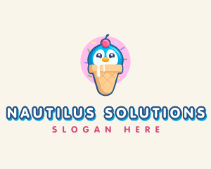 Penguin Dessert Cone logo design