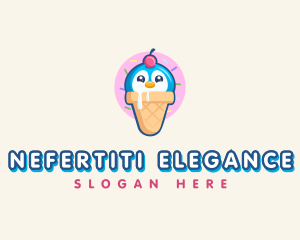 Penguin Dessert Cone logo design