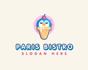 Penguin Dessert Cone logo design