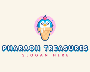 Penguin Dessert Cone logo design