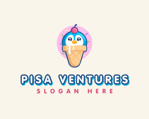 Penguin Dessert Cone logo design