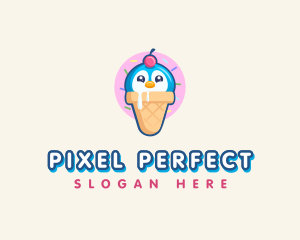 Penguin Dessert Cone logo design