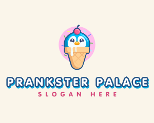 Penguin Dessert Cone logo design