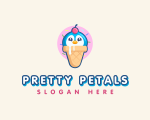 Penguin Dessert Cone logo design