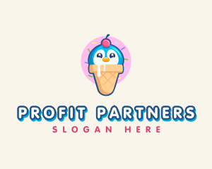 Penguin Dessert Cone logo design