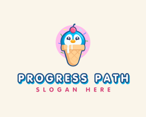 Penguin Dessert Cone logo design