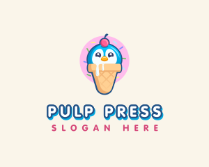 Penguin Dessert Cone logo design