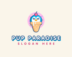 Penguin Dessert Cone logo design