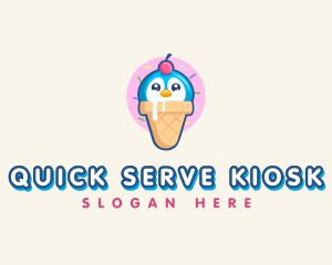 Penguin Dessert Cone logo design