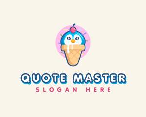 Penguin Dessert Cone logo design