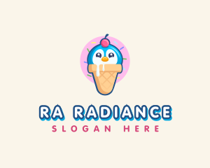 Penguin Dessert Cone logo design