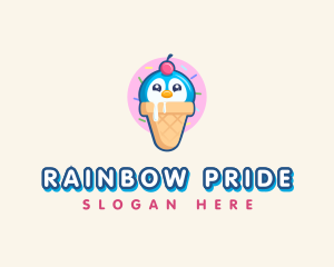 Penguin Dessert Cone logo design