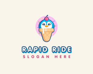 Penguin Dessert Cone logo design