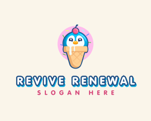 Penguin Dessert Cone logo design