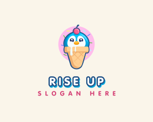 Penguin Dessert Cone logo design