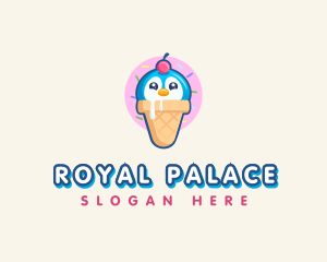 Penguin Dessert Cone logo design