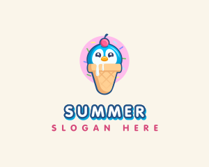 Penguin Dessert Cone logo design