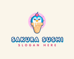 Penguin Dessert Cone logo design