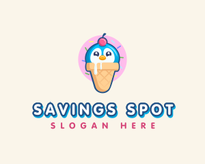 Penguin Dessert Cone logo design