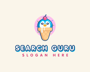 Penguin Dessert Cone logo design