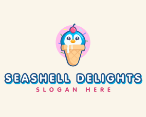 Penguin Dessert Cone logo design