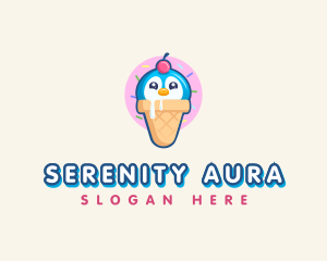 Penguin Dessert Cone logo design