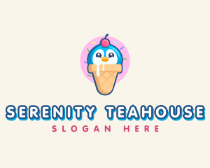 Penguin Dessert Cone logo design