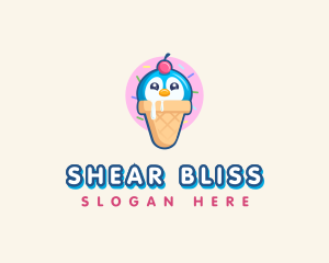 Penguin Dessert Cone logo design