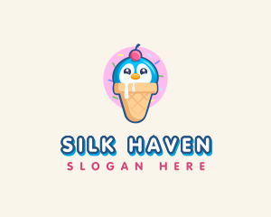 Penguin Dessert Cone logo design