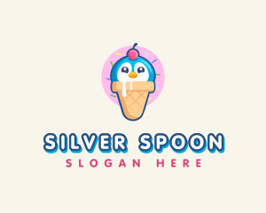 Penguin Dessert Cone logo design