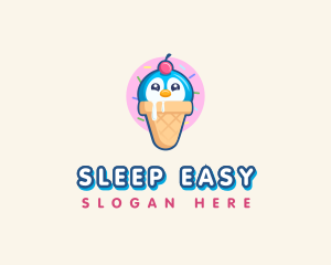 Penguin Dessert Cone logo design