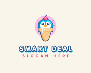 Penguin Dessert Cone logo design