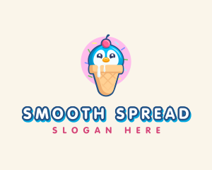 Penguin Dessert Cone logo design