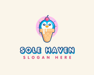 Penguin Dessert Cone logo design