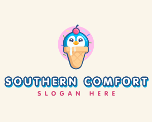 Penguin Dessert Cone logo design