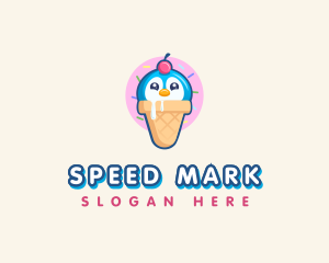 Penguin Dessert Cone logo design