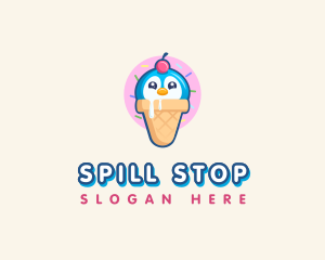 Penguin Dessert Cone logo design