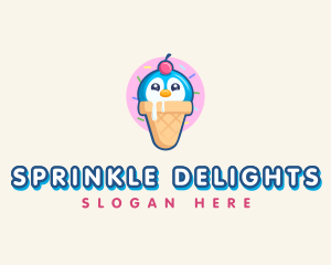 Penguin Dessert Cone logo design