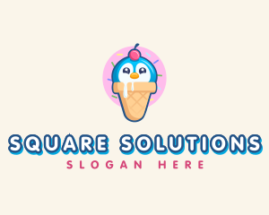 Penguin Dessert Cone logo design